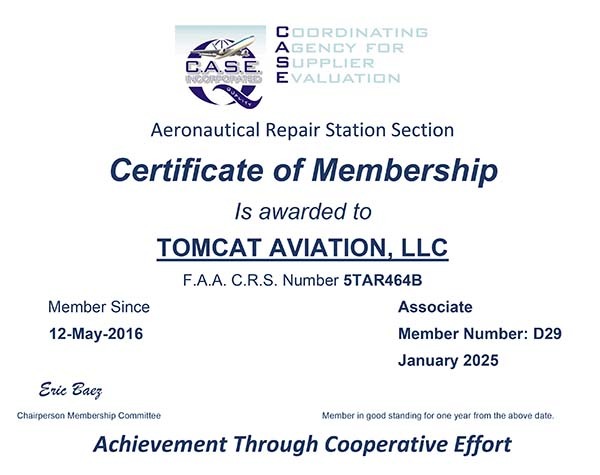 CASE Certificate of Membership, January 2025